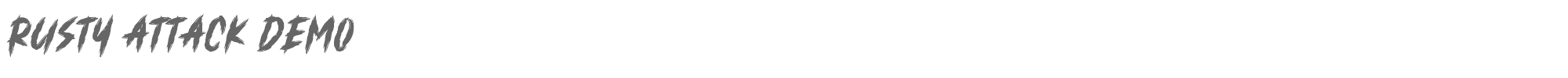 Sample characters Rusty Attack Font